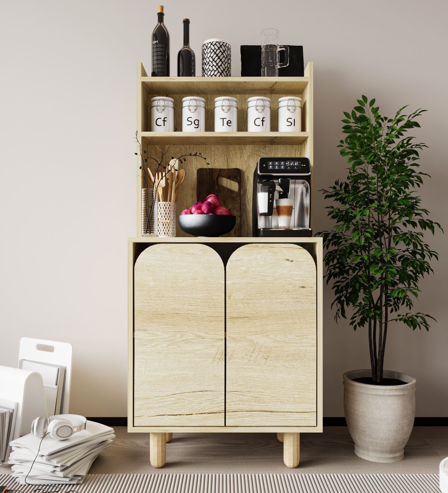Dulap multifuncțional Hanah Home, PAL melaminat, 70 x 40 x 155 cm, sapphire stejar, 469ORN1310 — imaginea 2