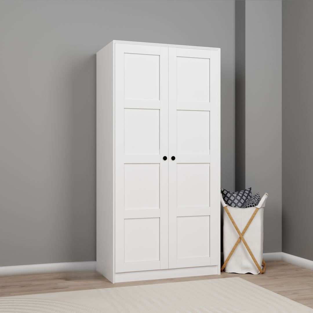 Dulap Hanah Home, PAL melaminat, 94 x 60 x 190 cm, alb, 350MWD1138 — imaginea 2