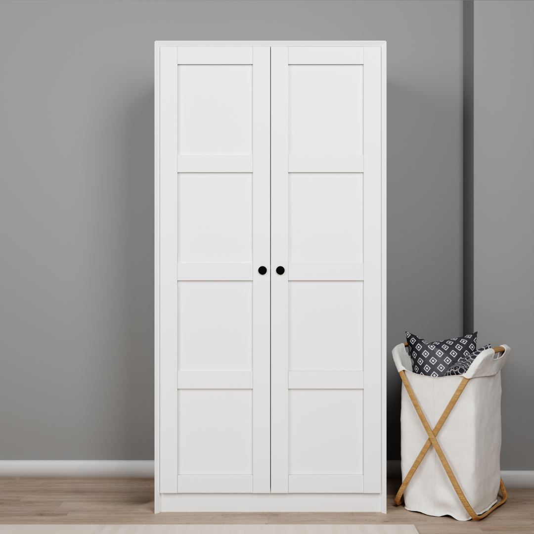 Dulap Hanah Home, PAL melaminat, 94 x 60 x 190 cm, alb, 350MWD1138 — imaginea 7