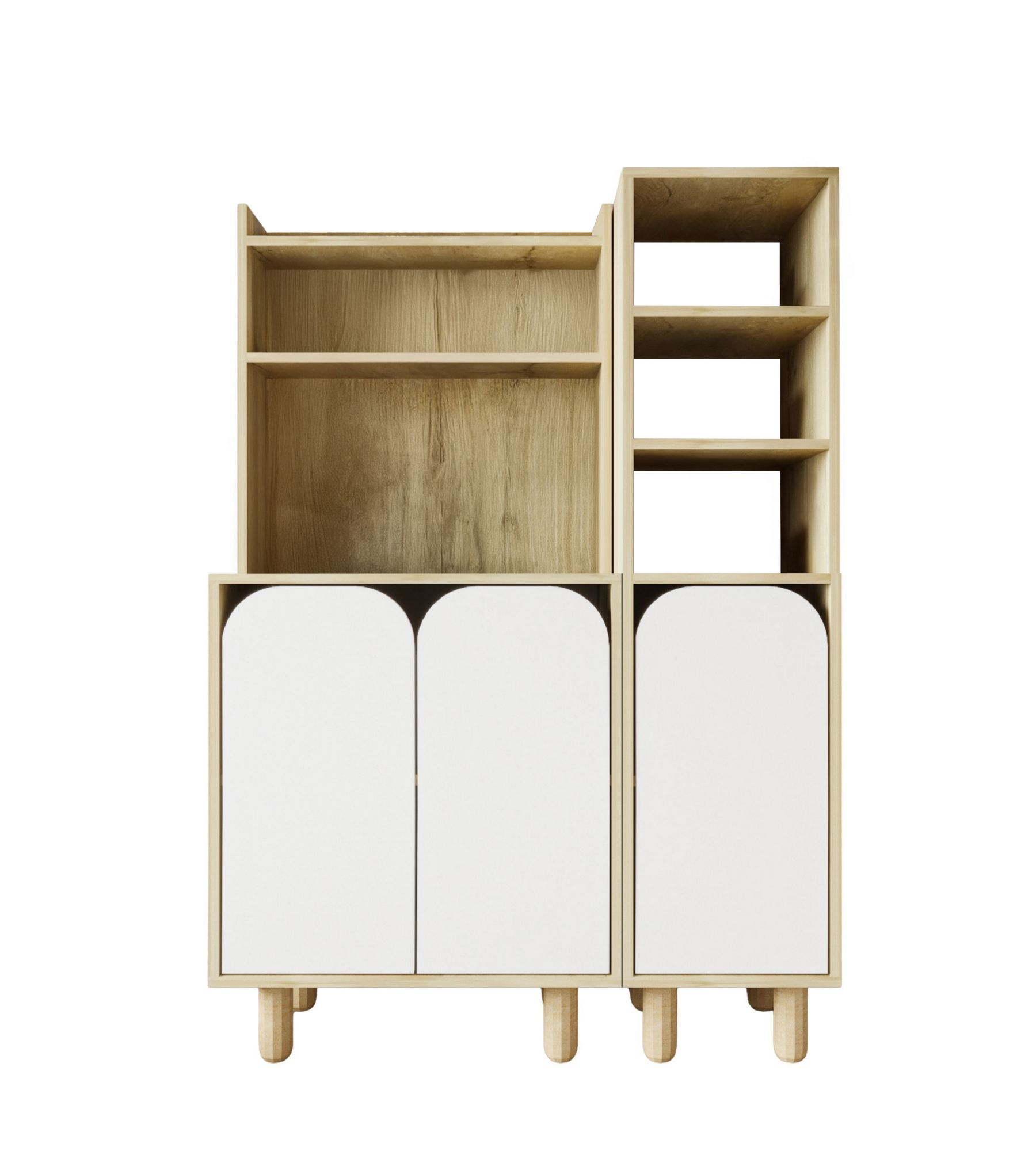 Dulap multifuncțional Hanah Home, PAL melaminat, 105 x 40 x 155 cm, sapphire stejar/alb, 469ORN1309 — imaginea 4
