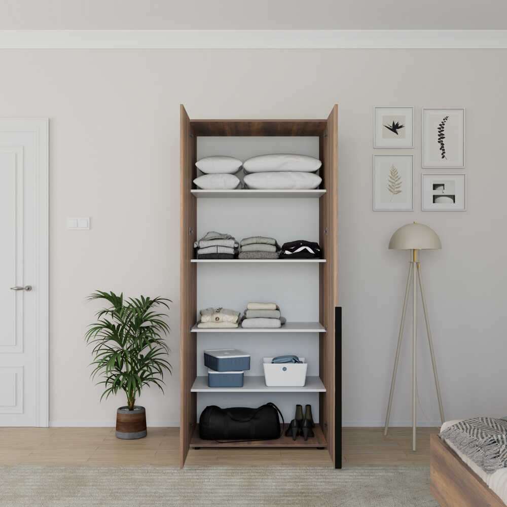 Dulap Hanah Home, PAL melaminat, 90 x 62 x 210 cm, nuc, 479ADR1912 — imaginea 2