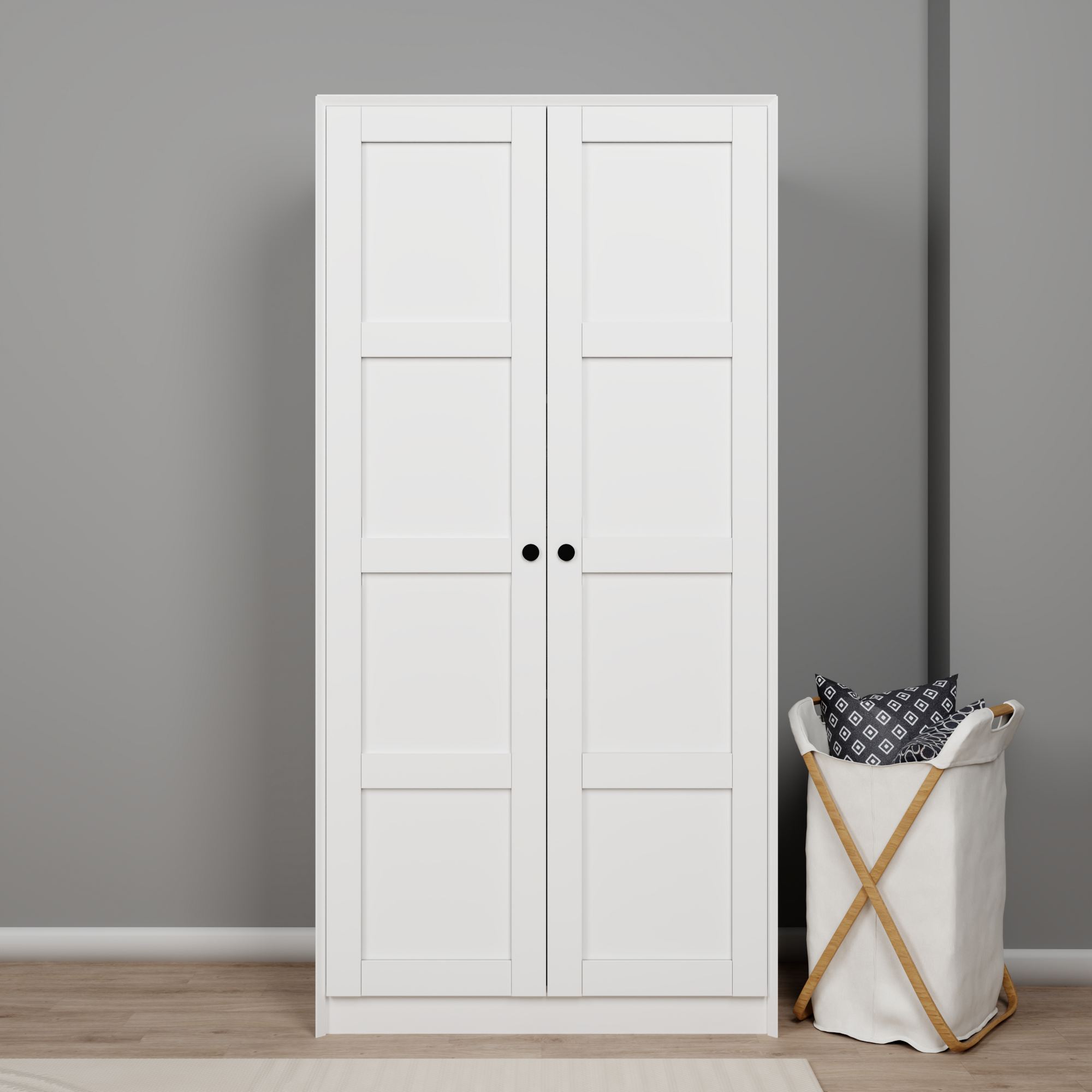 Dulap Hanah Home, PAL melaminat, 94 x 60 x 190 cm, alb, 350MWD1137 — imaginea 5