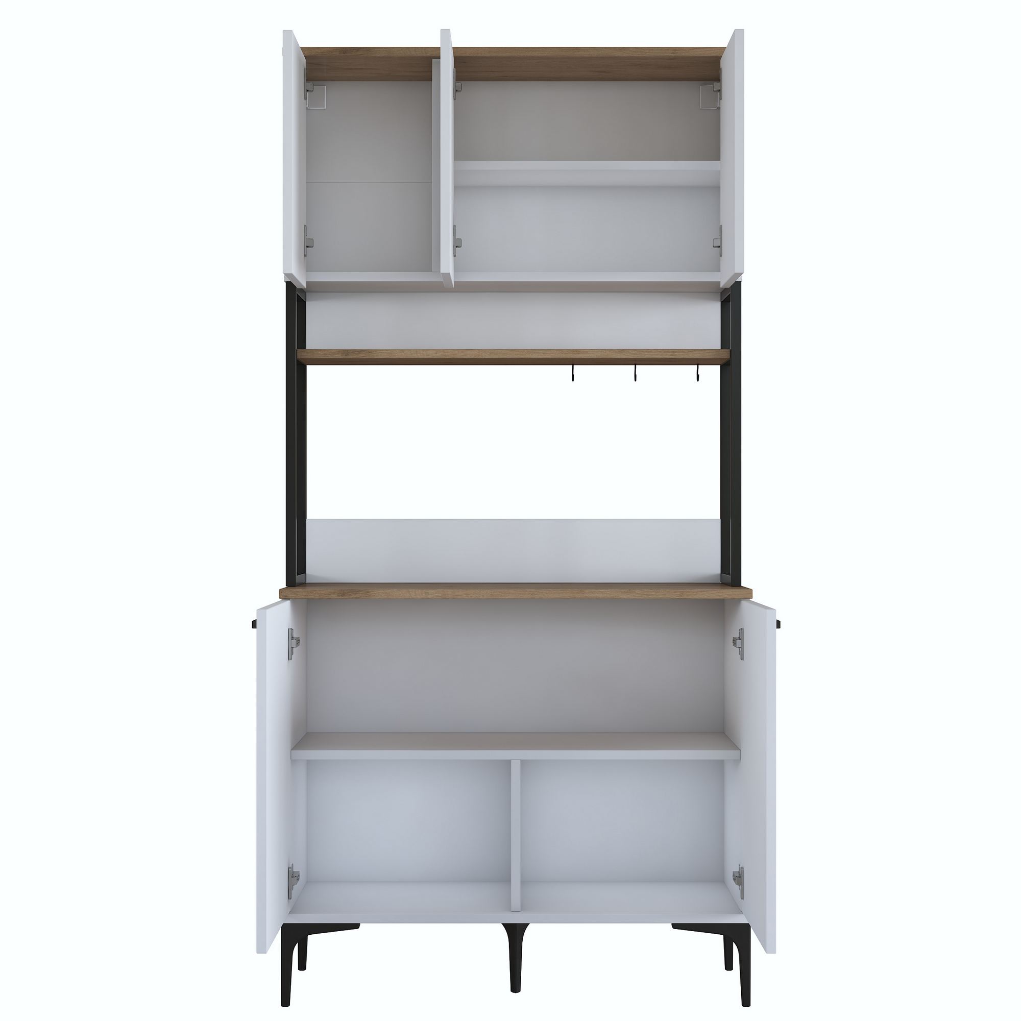 Dulap multifuncțional Hanah Home, PAL melaminat, 90.2 x 40 x 184.2 cm, nuc/alb, 893RAN5505 — imaginea 7