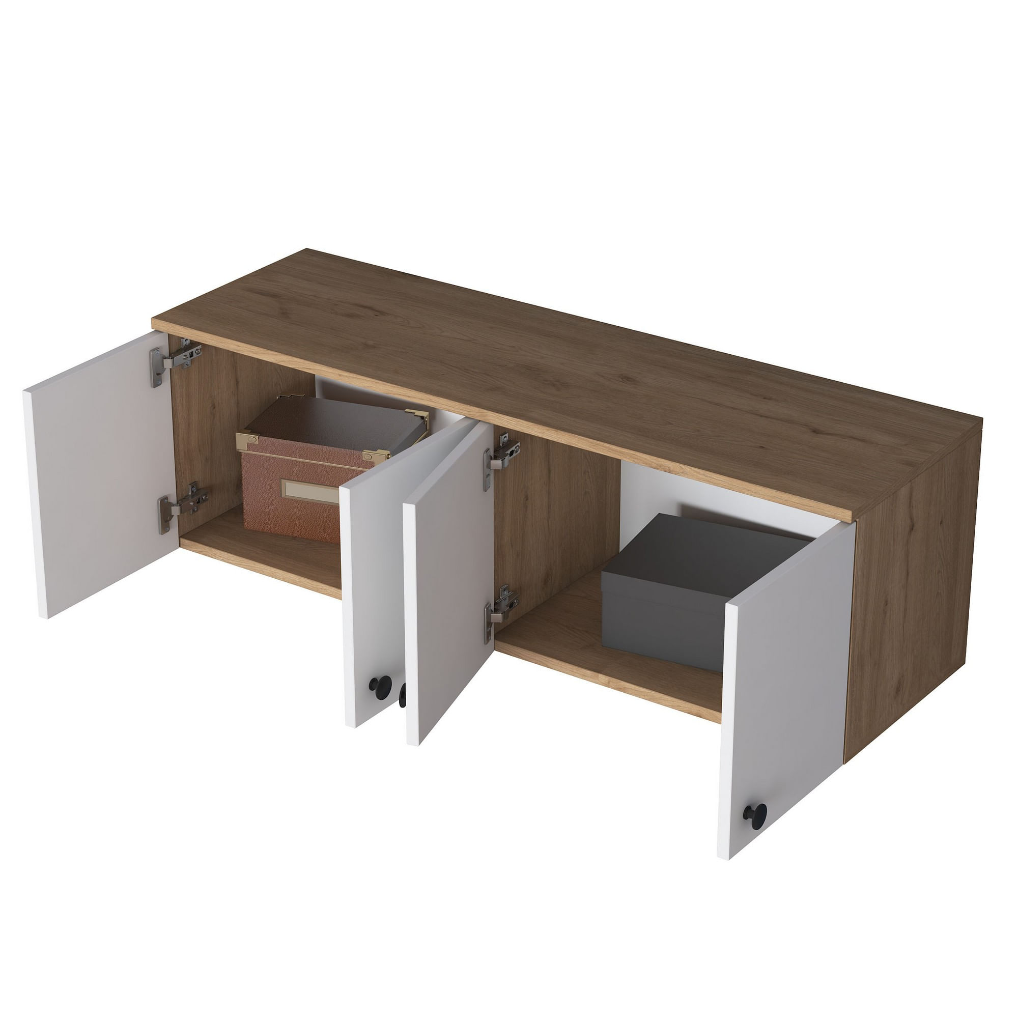 Dulap perete Hanah Home, PAL melaminat, 119.6 x 37.5 x 43.6 cm, nuc/alb, 893RAN4984 — imaginea 2
