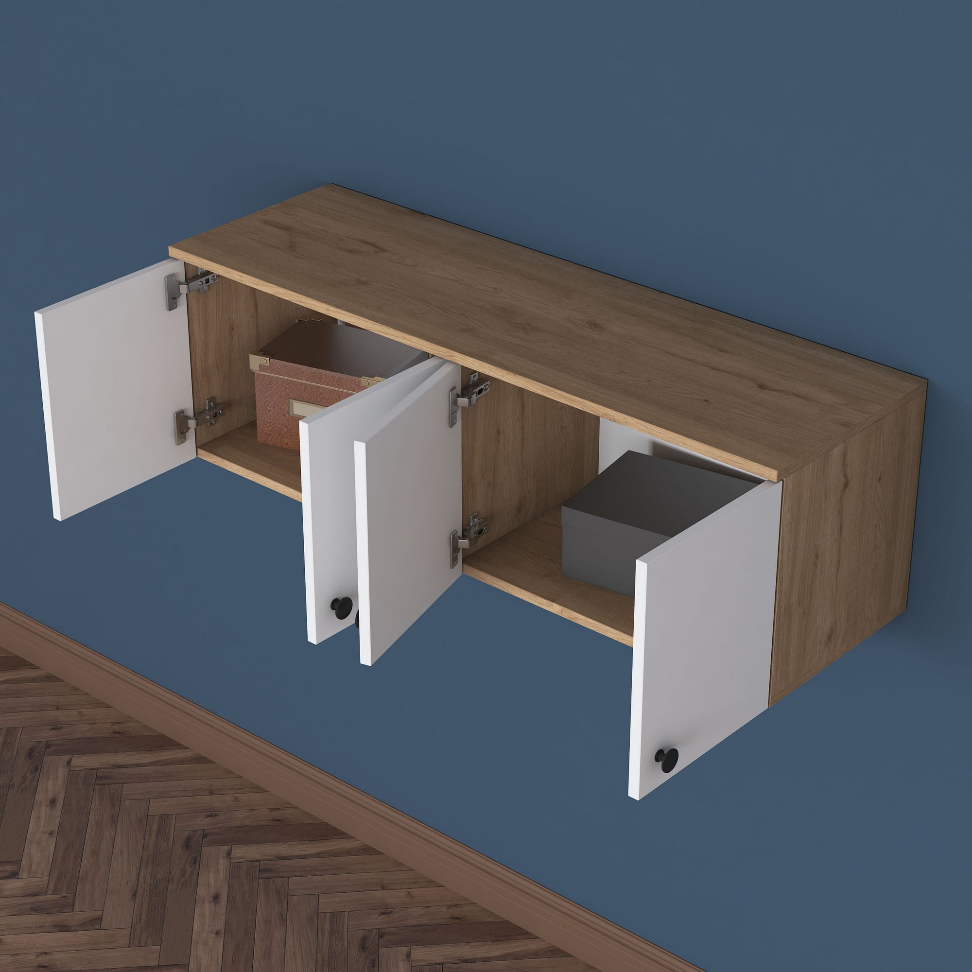 Dulap perete Hanah Home, PAL melaminat, 119.6 x 37.5 x 43.6 cm, nuc/alb, 893RAN4984 — imaginea 9