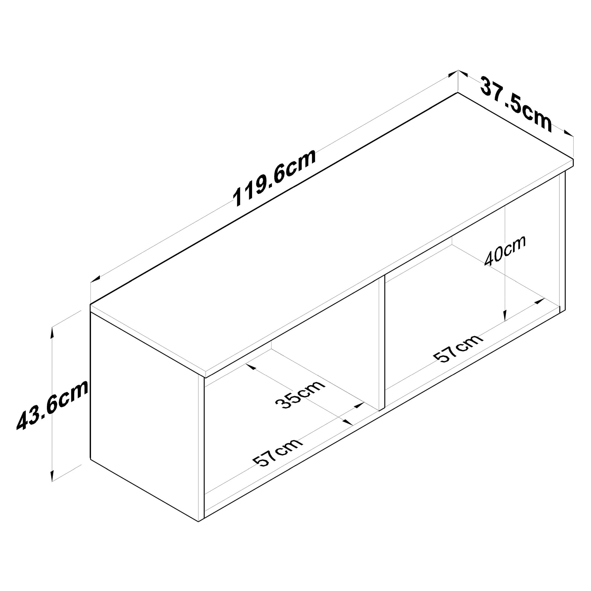 Dulap perete Hanah Home, PAL melaminat, 119.6 x 37.5 x 43.6 cm, nuc/alb, 893RAN4984 — imaginea 10