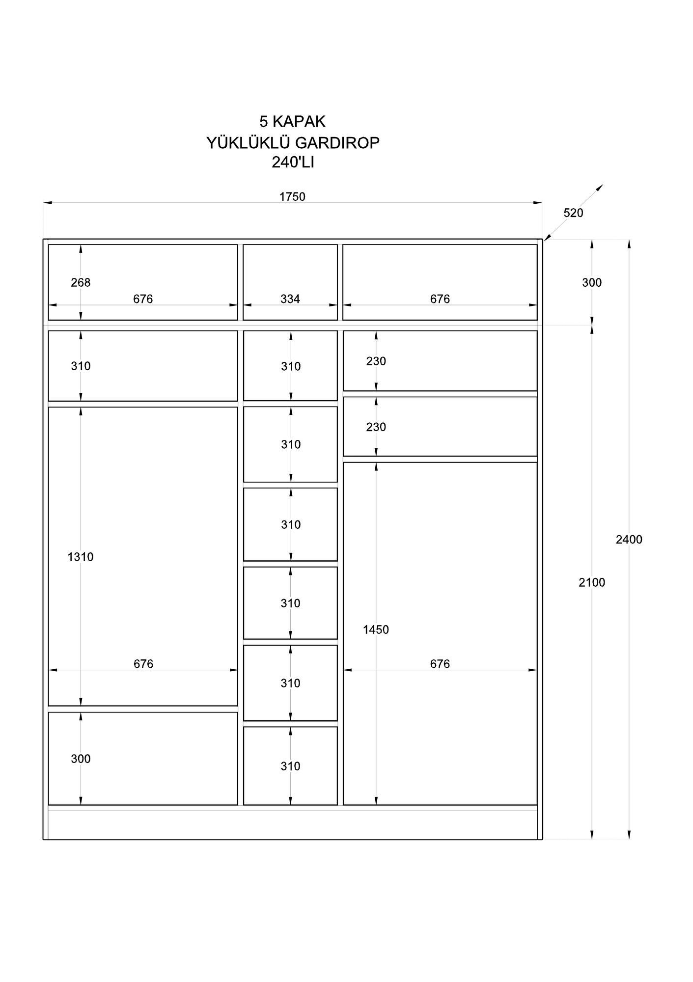 Dulap Hanah Home, PAL melaminat, 175 x 52 x 240 cm, alb mat, 167RAB1207 — imaginea 2