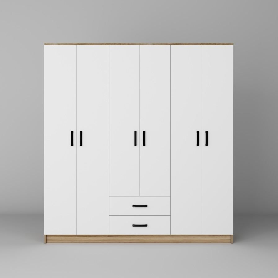 Dulap Hanah Home, PAL melaminat, 180 x 45 x 190 cm, deschis nuc, 350MWD1155 — imaginea 2
