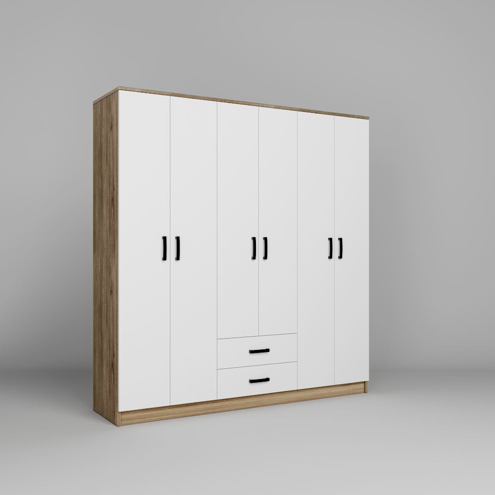 Dulap Hanah Home, PAL melaminat, 180 x 45 x 190 cm, deschis nuc, 350MWD1155 — imaginea 4