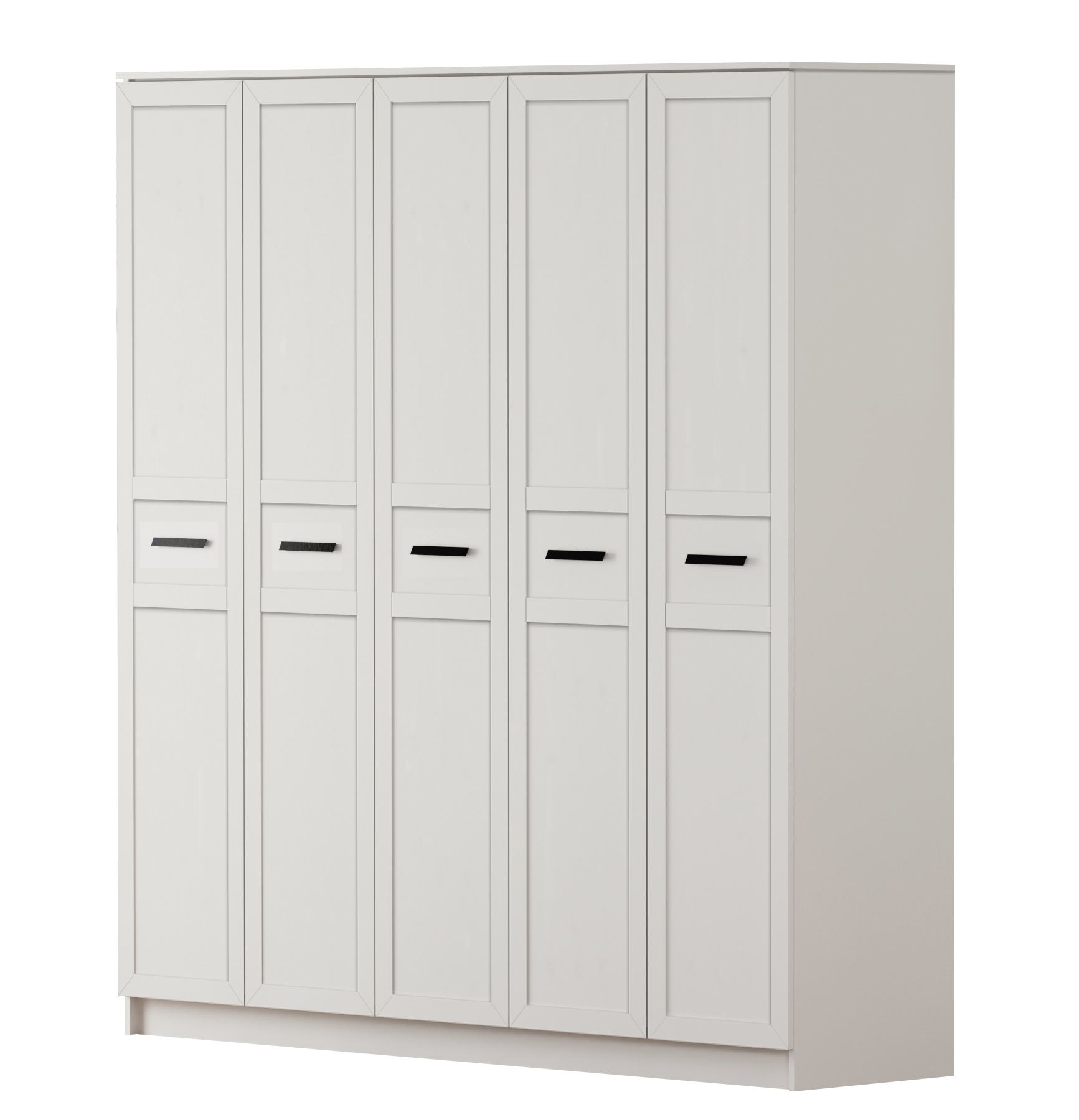 Dulap Hanah Home, PAL melaminat, 175 x 52 x 210 cm, alb mat, 167RAB1173 — imaginea 4