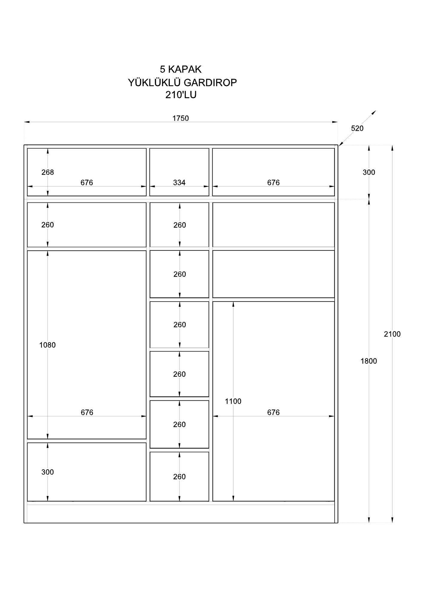 Dulap Hanah Home, PAL melaminat, 175 x 52 x 210 cm, alb mat, 167RAB1206 — imaginea 4