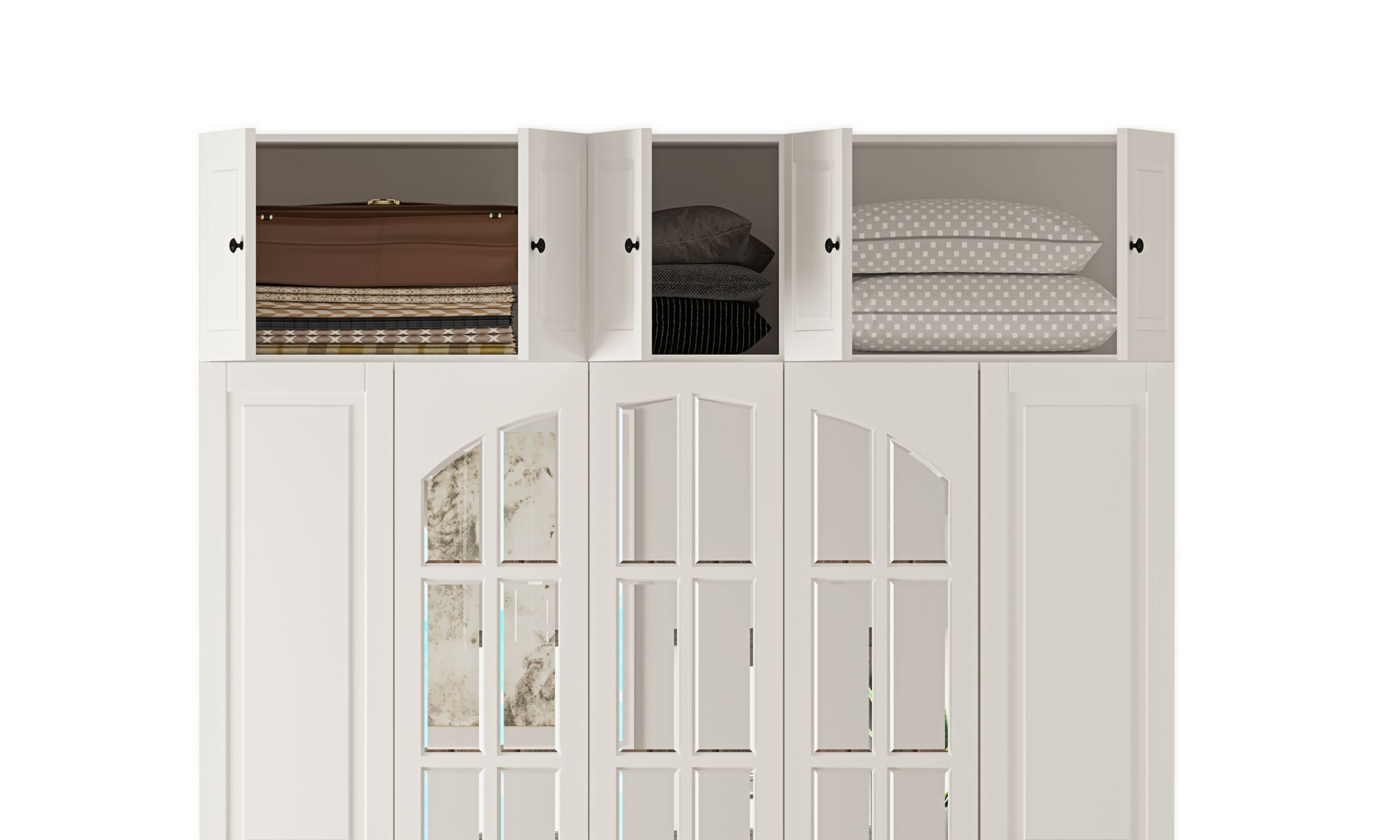 Dulap Hanah Home, PAL melaminat, 175 x 52 x 210 cm, alb mat, 167RAB1206 — imaginea 5