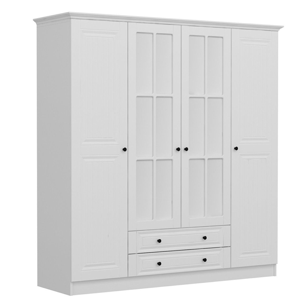 Dulap Hanah Home, PAL melaminat, 180 x 52 x 190 cm, alb, 506MNR2558 — imaginea 7
