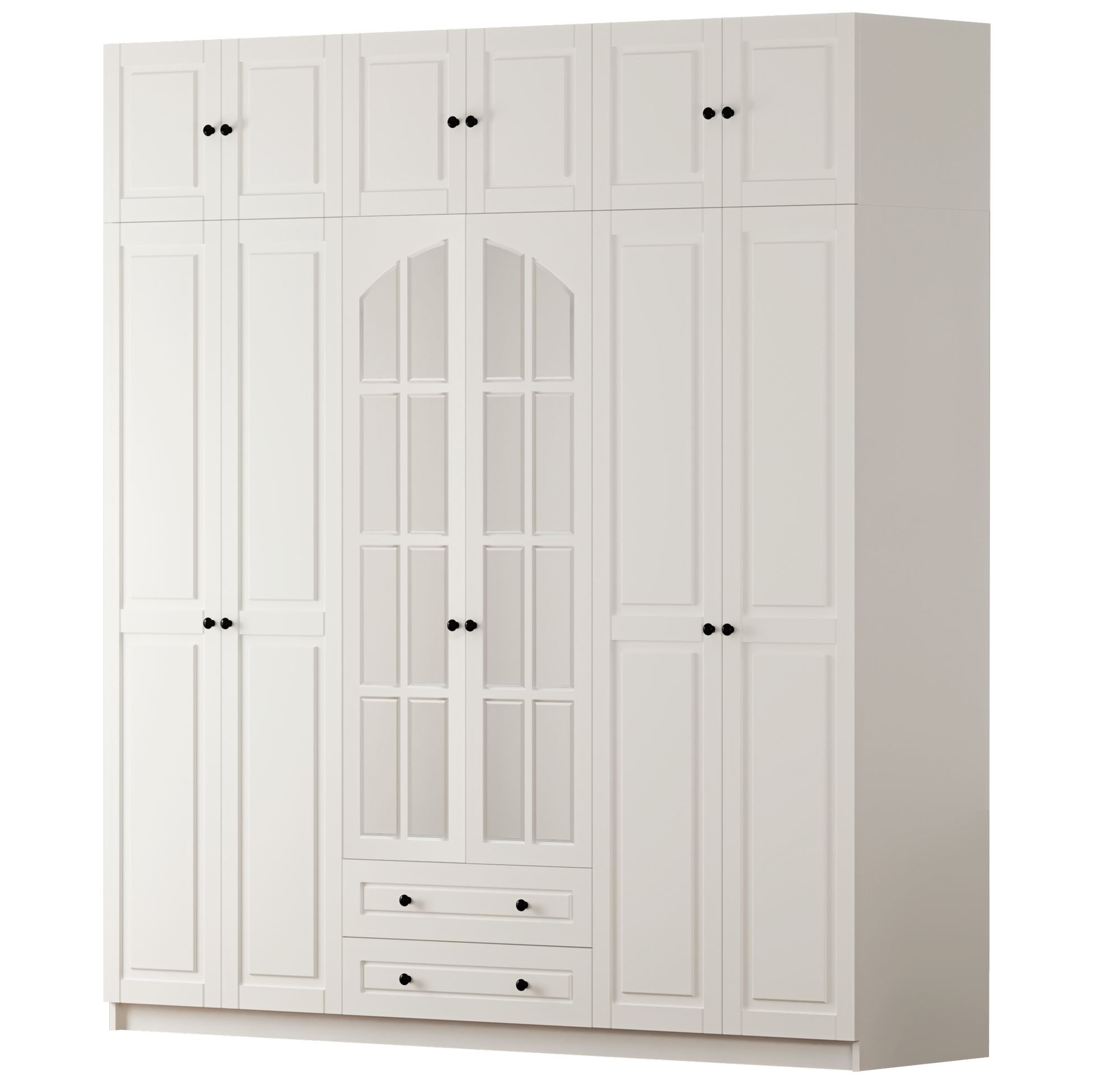 Dulap Hanah Home, PAL melaminat, 210 x 52 x 210 cm, alb mat, 167RAB1212 — imaginea 3
