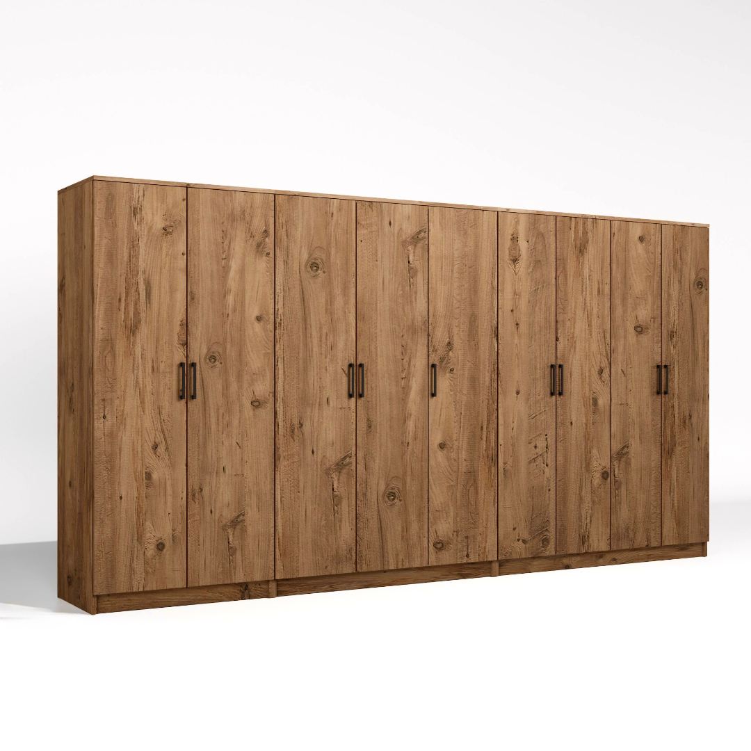 Dulap Hanah Home, PAL melaminat, 340 x 51.8 x 180 cm, atlantic pine, 350MWD1167 — imaginea 2