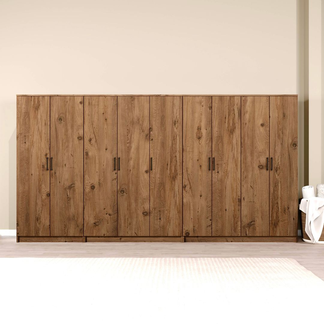 Dulap Hanah Home, PAL melaminat, 340 x 51.8 x 180 cm, atlantic pine, 350MWD1167 — imaginea 3