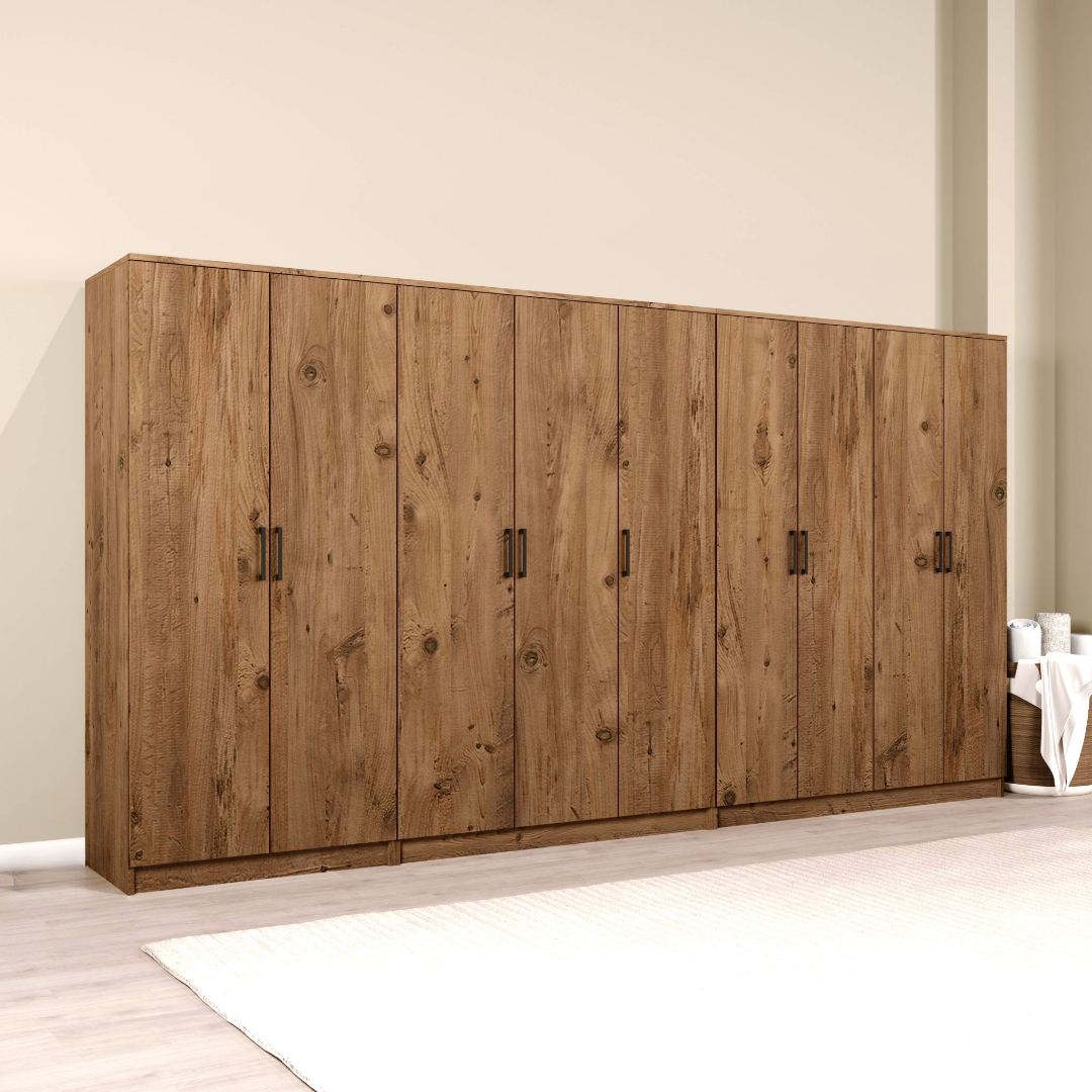 Dulap Hanah Home, PAL melaminat, 340 x 51.8 x 180 cm, atlantic pine, 350MWD1167 — imaginea 4