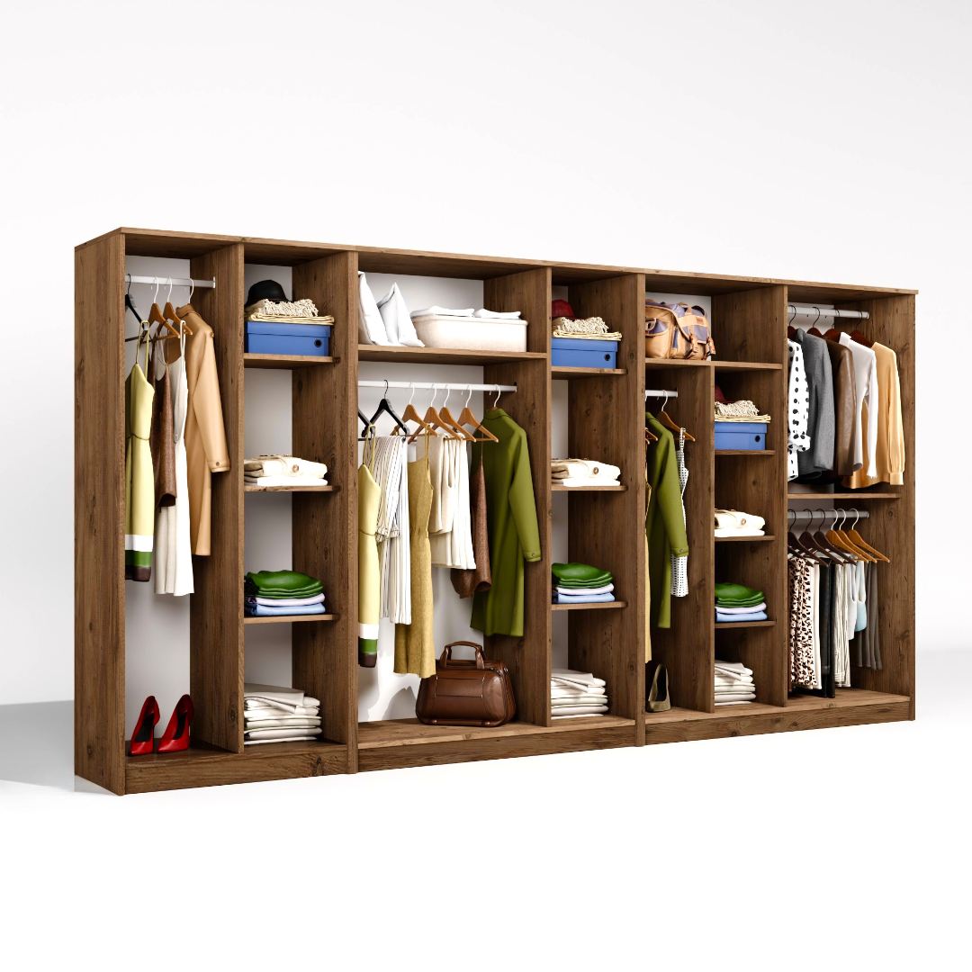 Dulap Hanah Home, PAL melaminat, 340 x 51.8 x 180 cm, atlantic pine, 350MWD1167 — imaginea 5