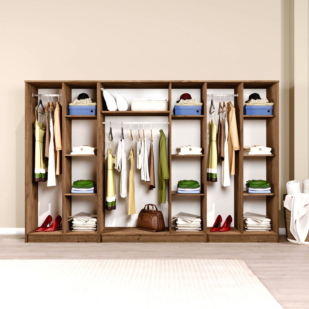 Dulap Hanah Home, PAL melaminat, 280 x 51.8 x 180 cm, atlantic pine, 350MWD1162 — imaginea 2