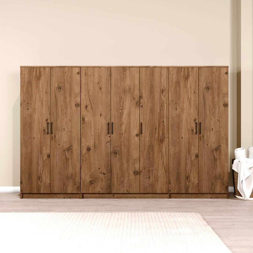 Dulap Hanah Home, PAL melaminat, 280 x 51.8 x 180 cm, atlantic pine, 350MWD1162 — imaginea 3