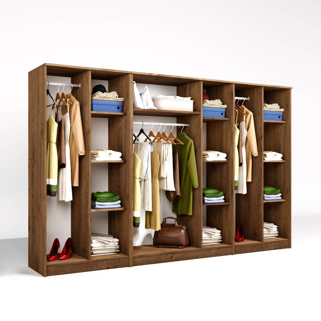 Dulap Hanah Home, PAL melaminat, 280 x 51.8 x 180 cm, atlantic pine, 350MWD1162 — imaginea 5