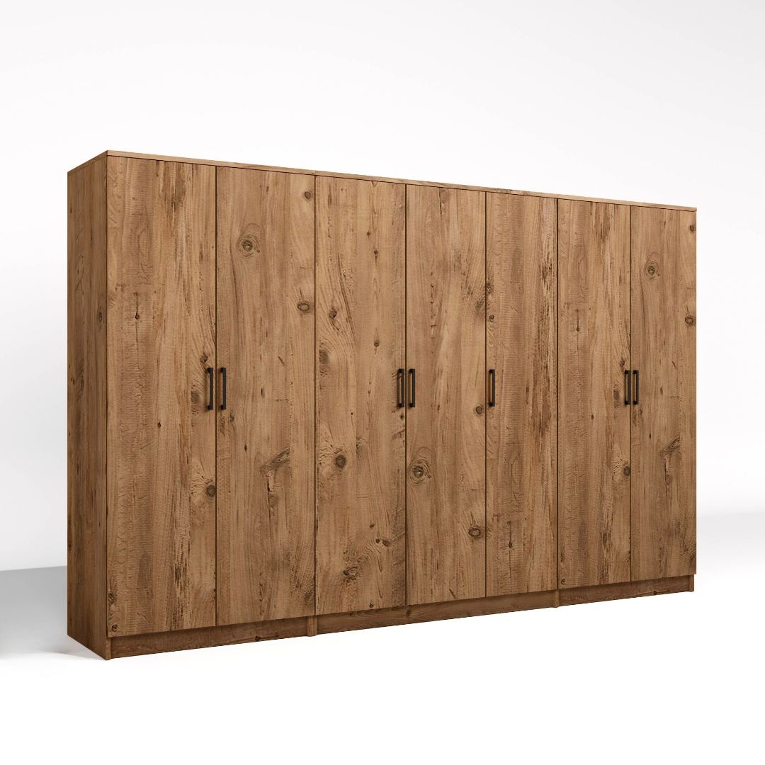 Dulap Hanah Home, PAL melaminat, 280 x 51.8 x 180 cm, atlantic pine, 350MWD1162 — imaginea 7