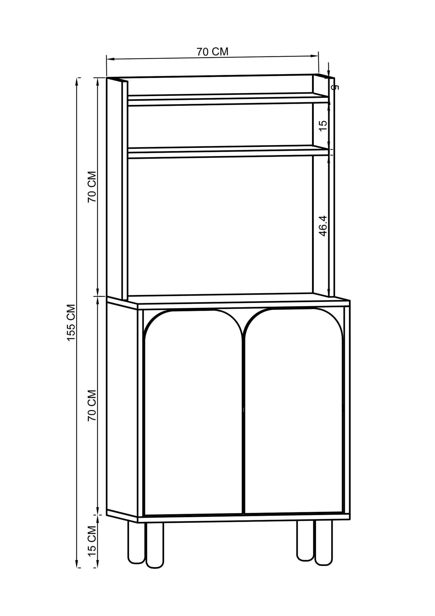 Dulap multifuncțional Hanah Home, PAL melaminat, 105 x 40 x 155 cm, sapphire stejar/antracit, 469ORN1315 — imaginea 6