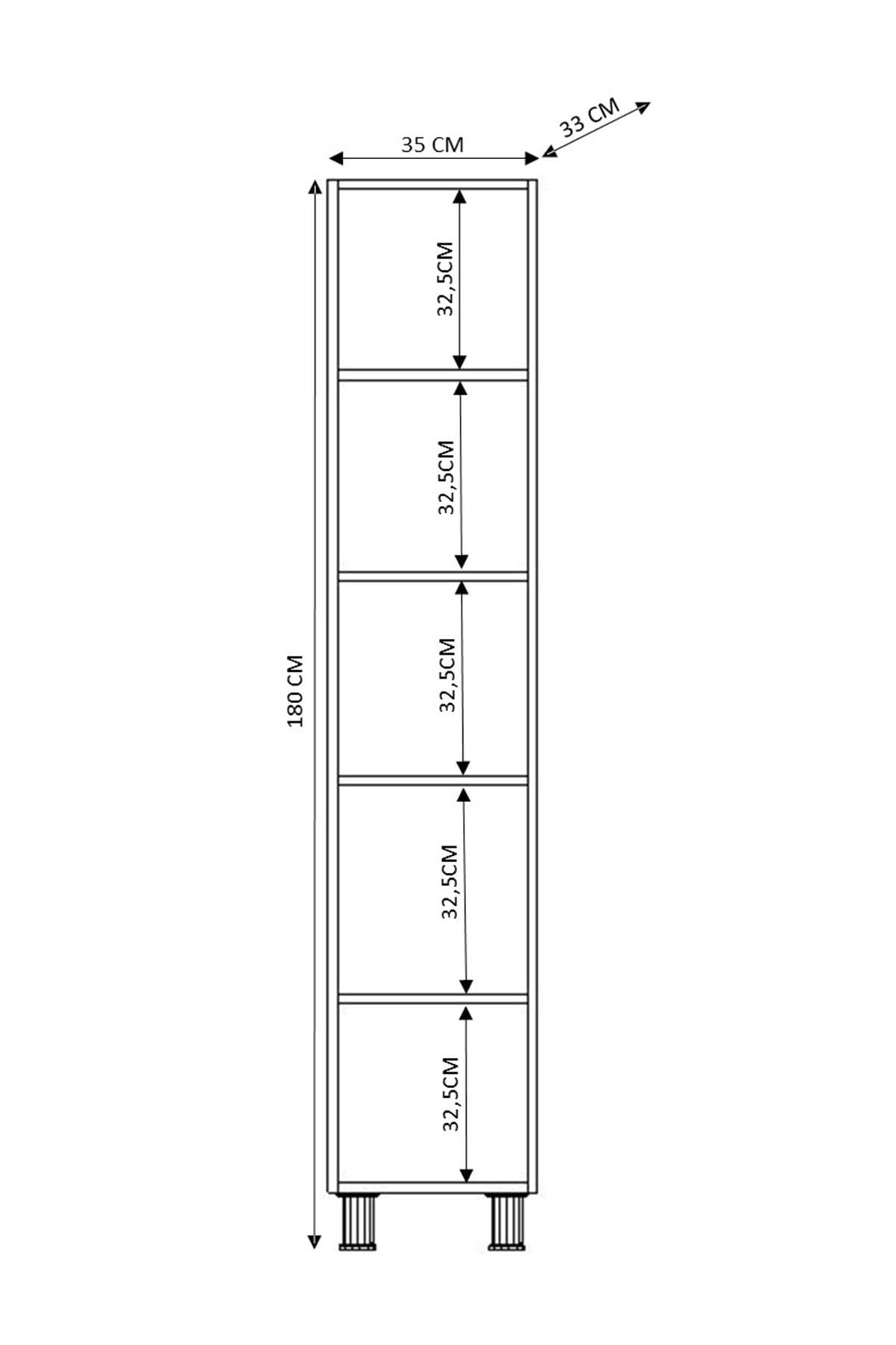 Dulap multifuncțional Hanah Home, PAL melaminat, 35 x 33 x 180 cm, alb mat, 167RAB1801 — imaginea 2