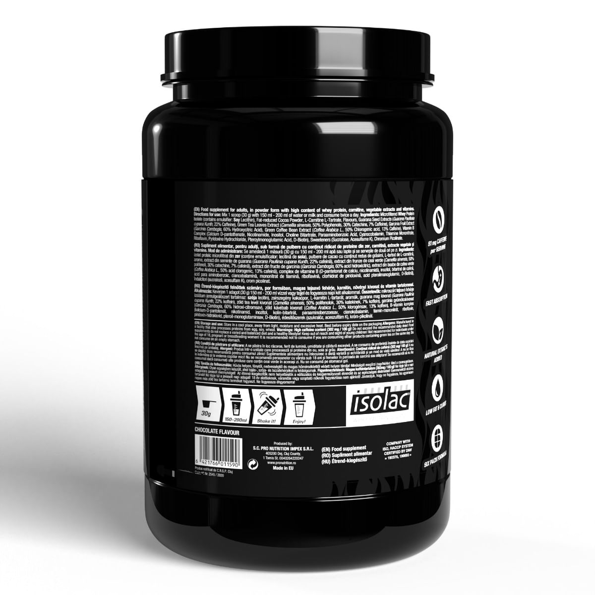 Proteine pentru slabit, WPI burning effects, Ciocolată, 1000g