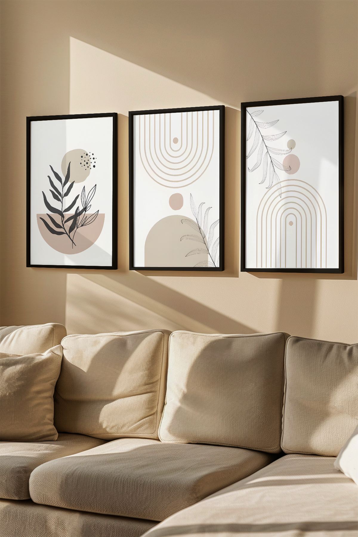 Set tablouri cu ramă (3 bucăți) Wallxpert, MDF, 33 x 48 cm, multicolor, 786DKT1820