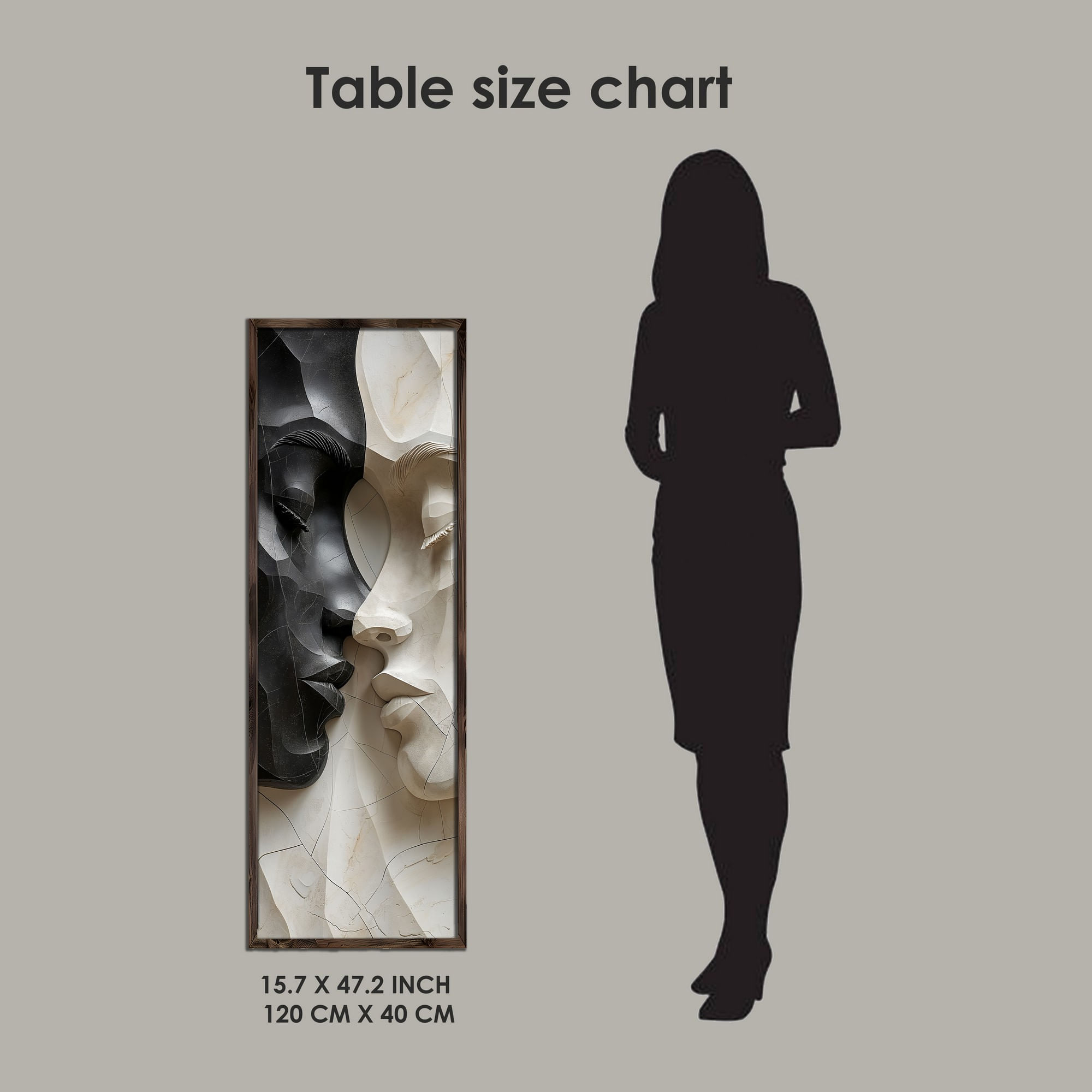 Tablou MDF cu ramă Wallxpert, MDF, ramă din lemn de pin, 40 x 120 x 3.5 cm, multicolor, 856EVL2544