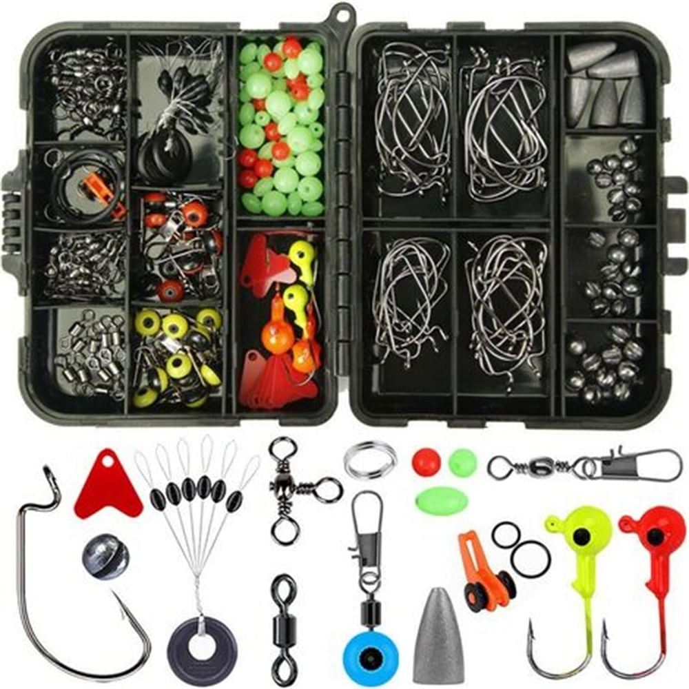 Kit accesorii pescuit, 205 Piese, Multicolor