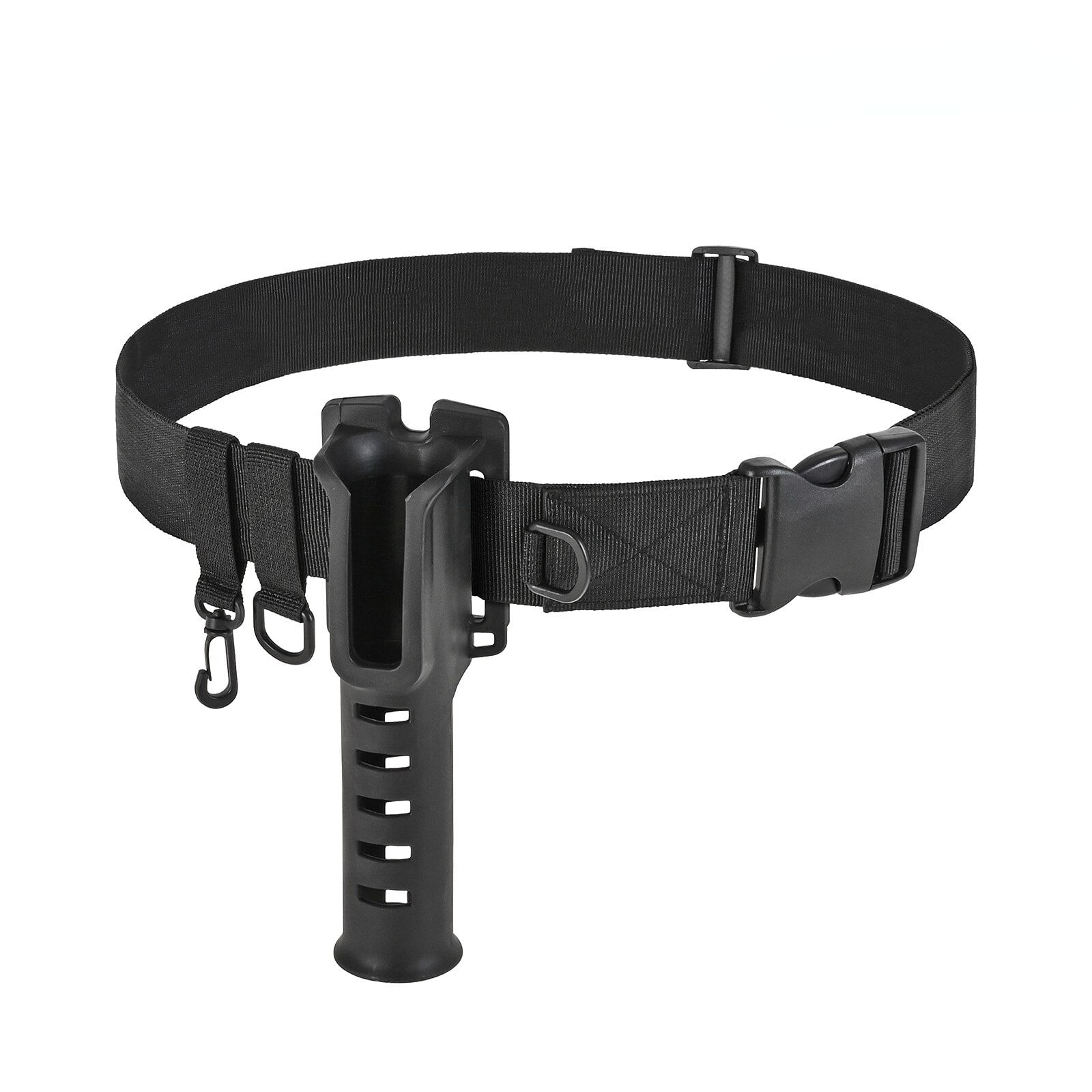 Curea brau reglabila lanseta pentru pescuit, cu suport pentru lanseta si fixare pentru accesorii de pescuit, 84-140 cm, Negru