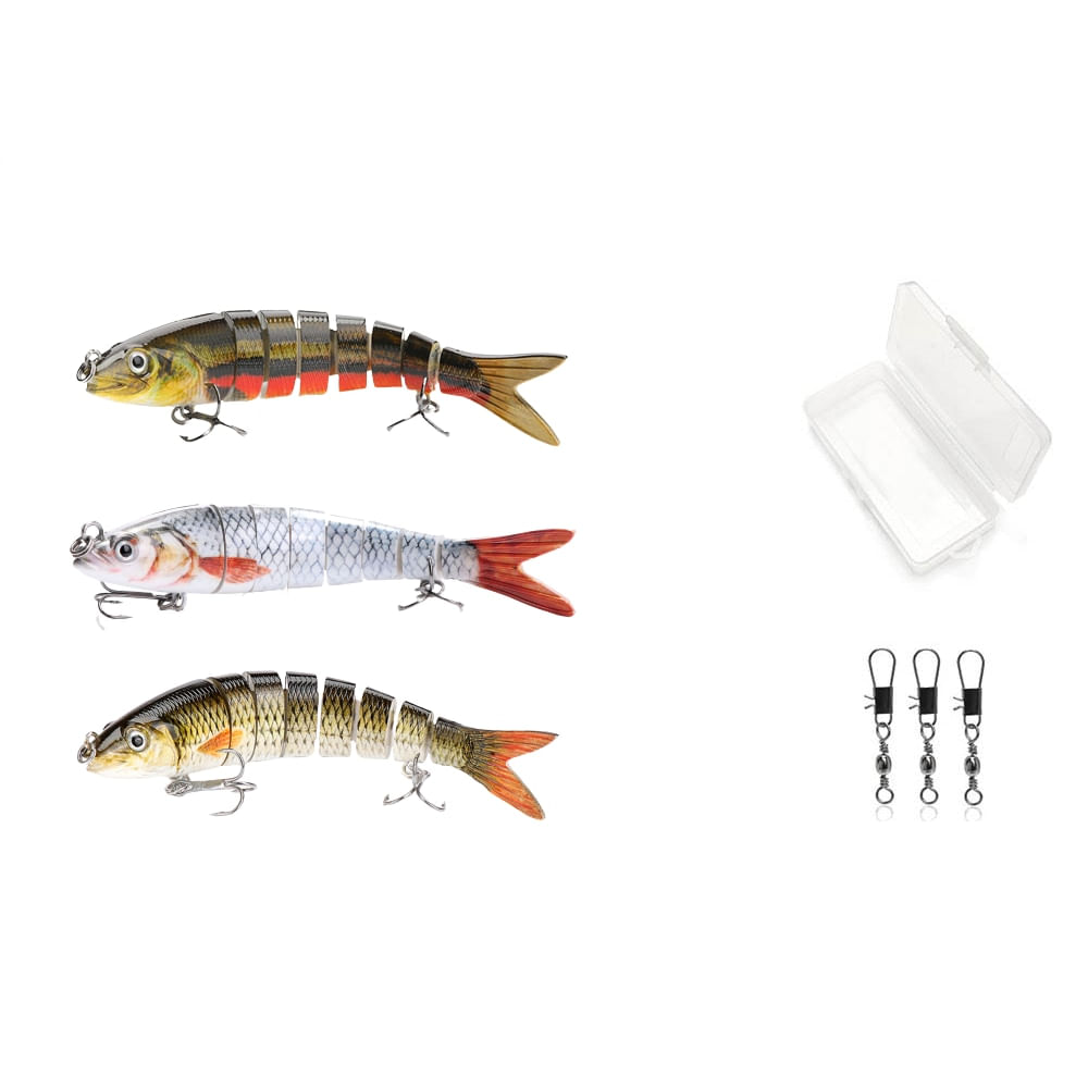 Set 3 naluci tip vobler FISHINGBOX MAKE FISHING BETTER pentru pescuit la stiuca, somn, salau, pastrav, kit momeli spinning 3 bucati, 14cm 27g, model 2