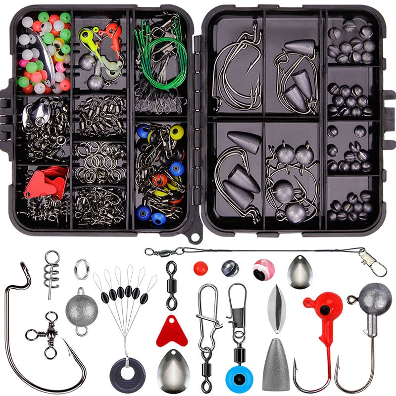 Set unelte de pescuit 257 piese, Inox, Portabil, 12.2×10.5×3.4cm, Multicolor