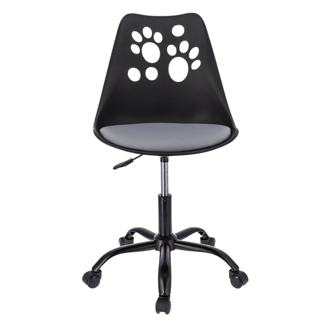 Scaun de birou ergonomic pivotant Joy, reglabil pe inaltime, cu roti si perna de sezut, negru/gri — imaginea 2