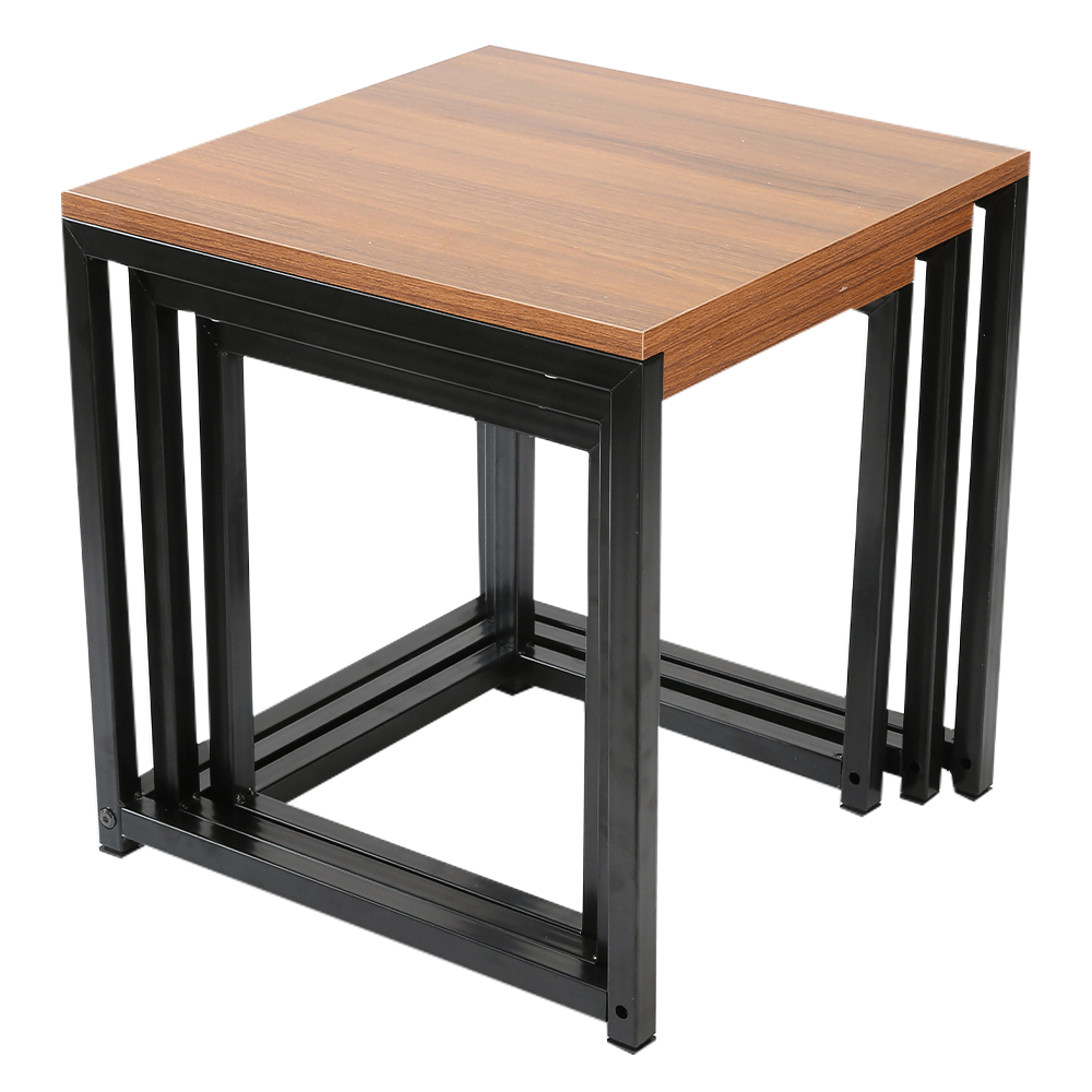 Set 3 masute de cafea, nuc/negru, KASTLER NEW TYP 3 — imaginea 2