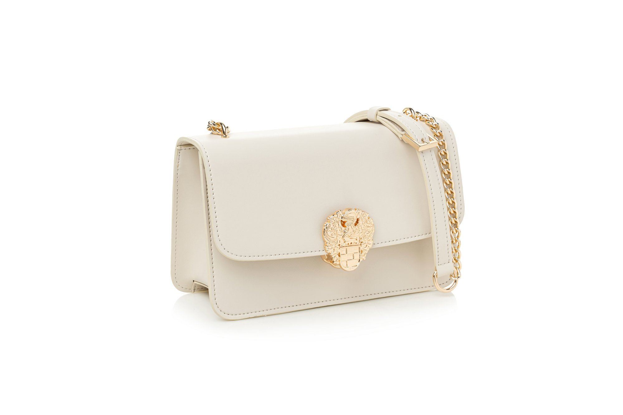 Geantă de umăr Lucky Bees, piele, 10 x 24 x 15 cm, crem, 946VNC1179