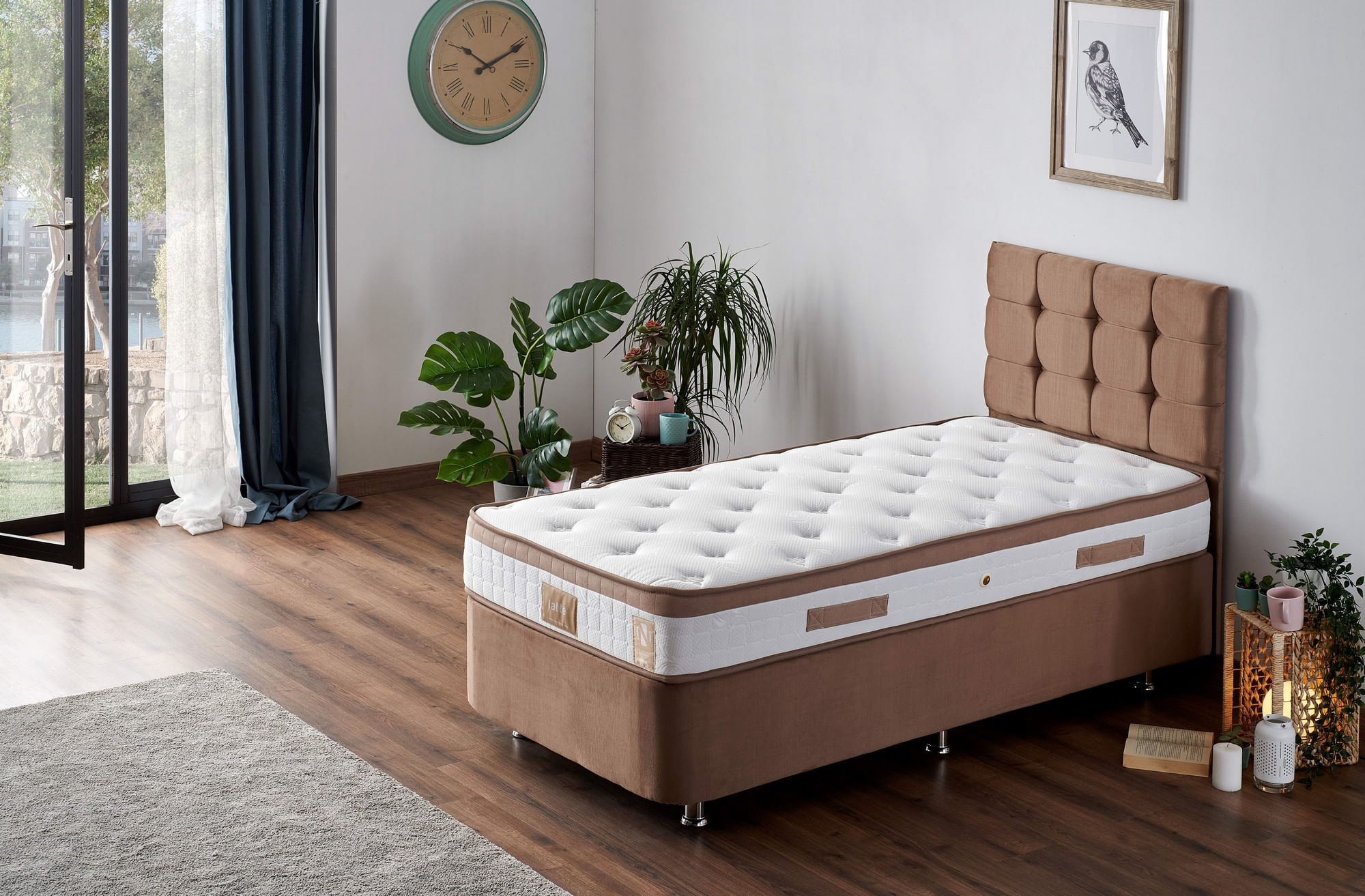 Saltea Hanah Home, 90 x 190 x 23 cm, alb/maro, 480NRN1222 — imaginea 3