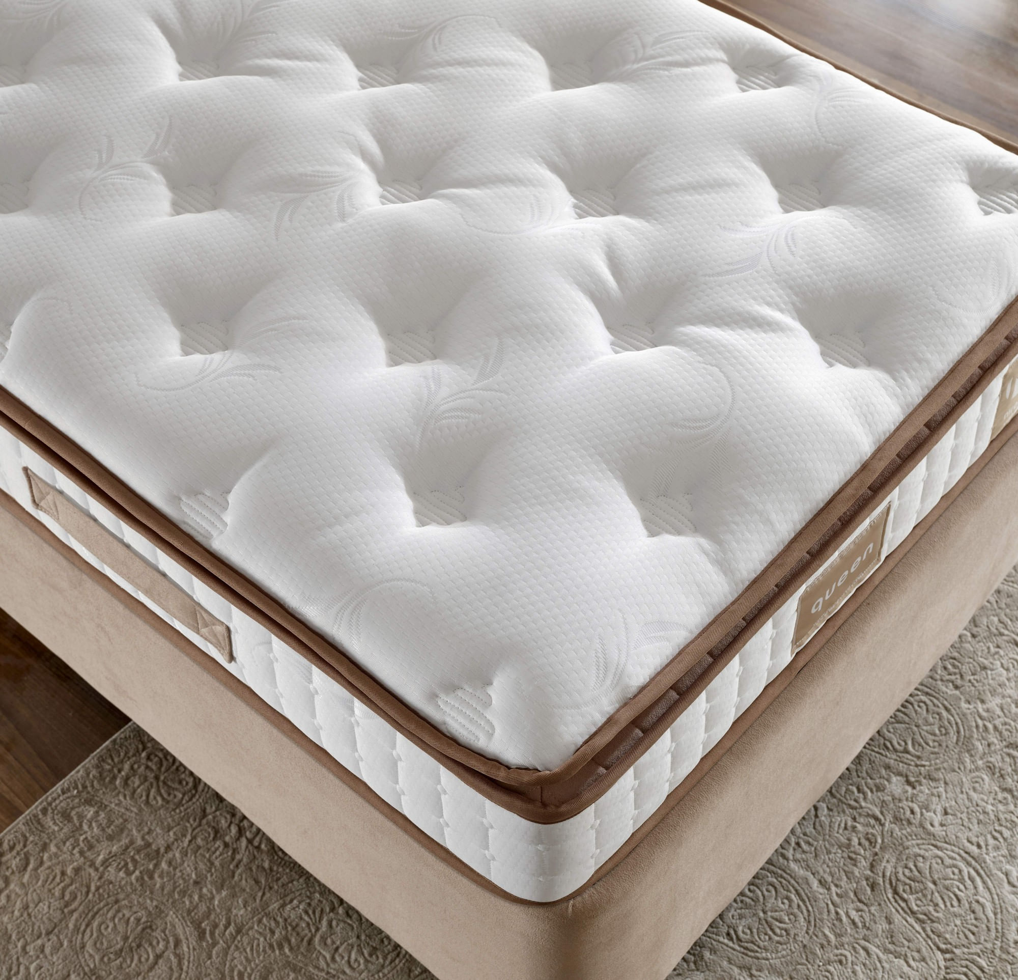 Saltea Hanah Home, in/fetru, 200 x 200 x 25 cm, alb/maro, 480NRN1271 — imaginea 3