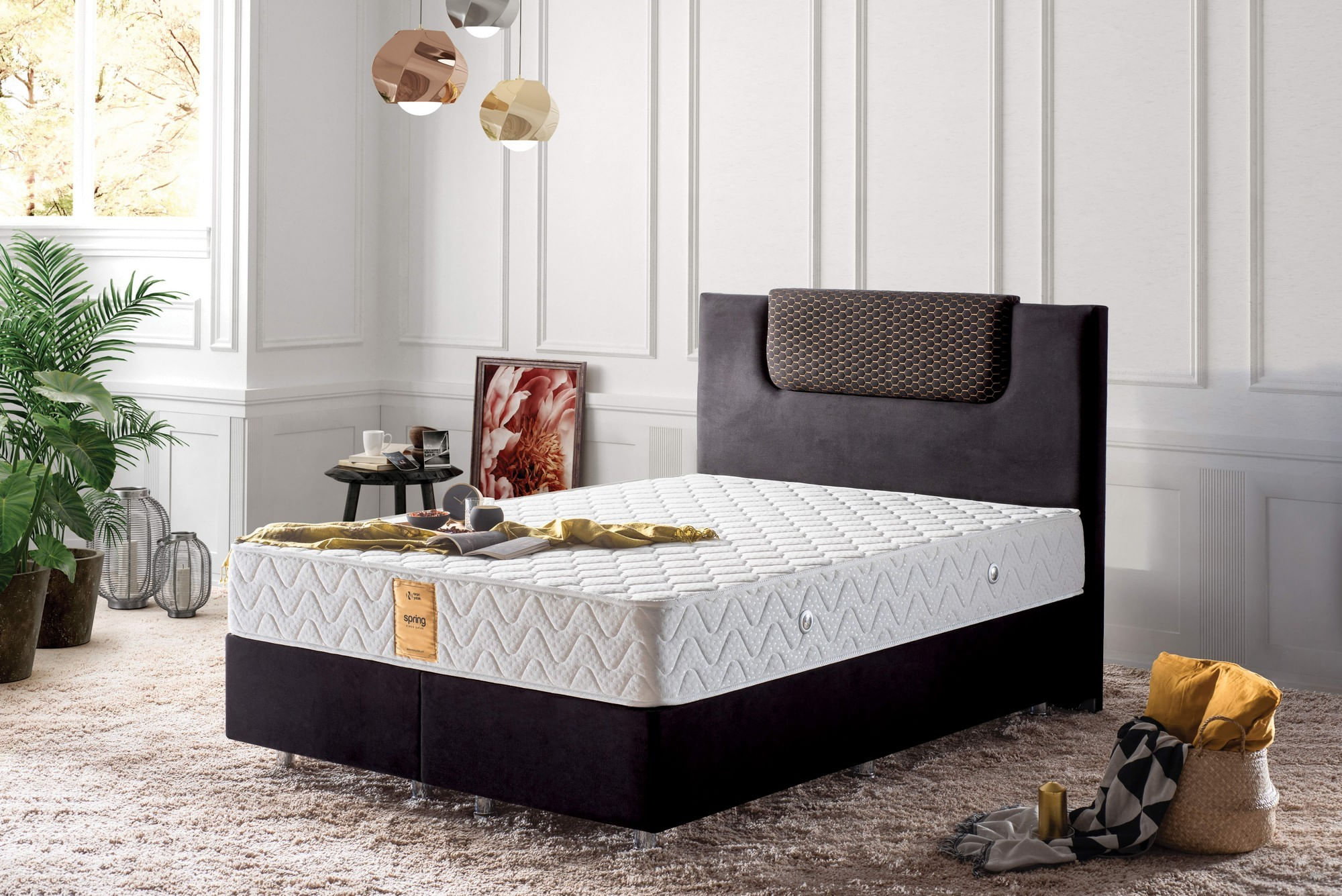 Saltea Hanah Home, bumbac, 140 x 200 x 26 cm, alb, 480NRN1322 — imaginea 3