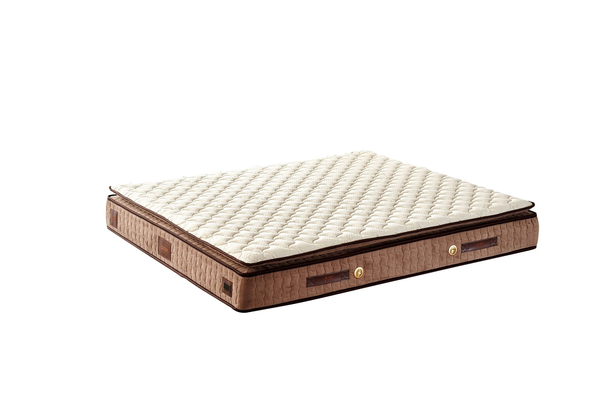 Saltea Hanah Home, 100% bumbac/fetru, 180 x 200 x 25 cm, alb/maro, 480NRN1345 — imaginea 3