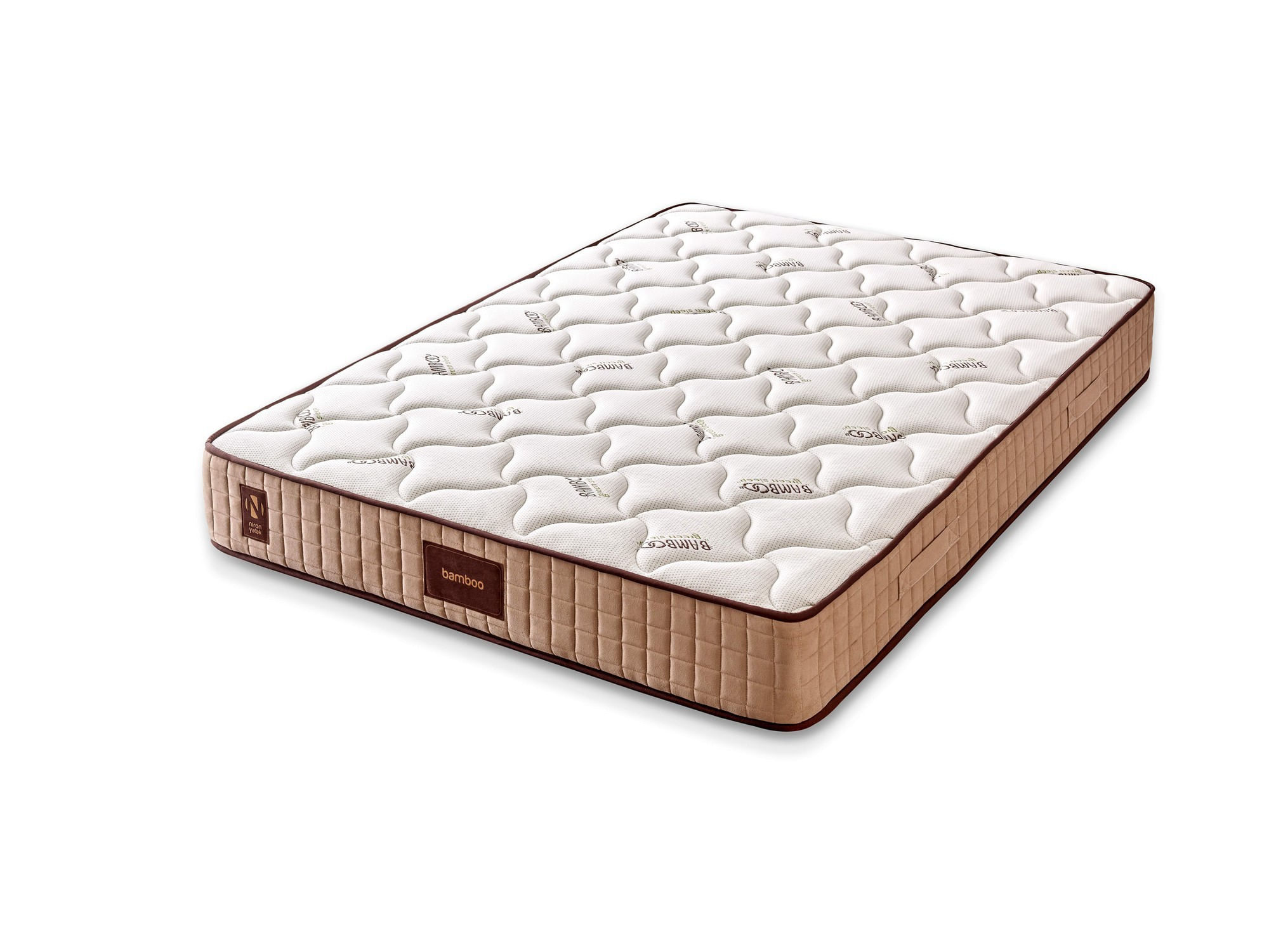 Saltea Hanah Home, bambus, 150 x 200 x 25 cm, alb/bej/maro, 480NRN1107 — imaginea 4