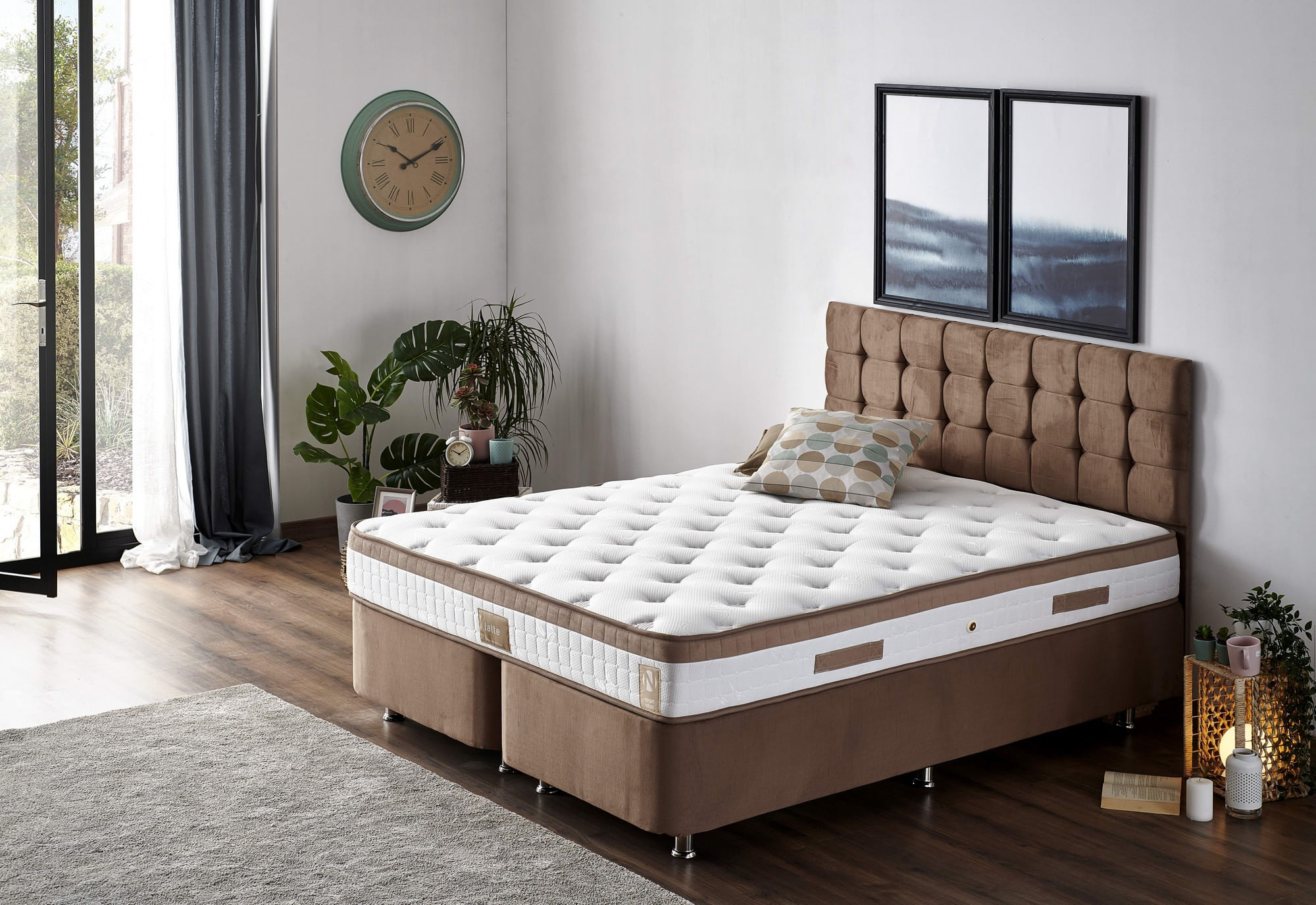 Saltea Hanah Home, 200 x 200 x 23 cm, alb/maro, 480NRN1231 — imaginea 3