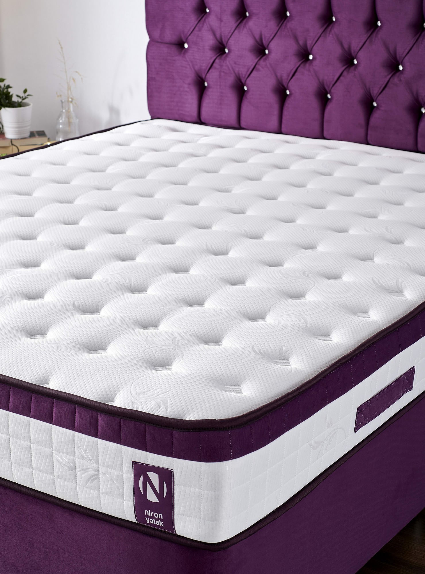 Saltea Hanah Home, 180 x 200 x 23 cm, alb/mov, 480NRN1335 — imaginea 6