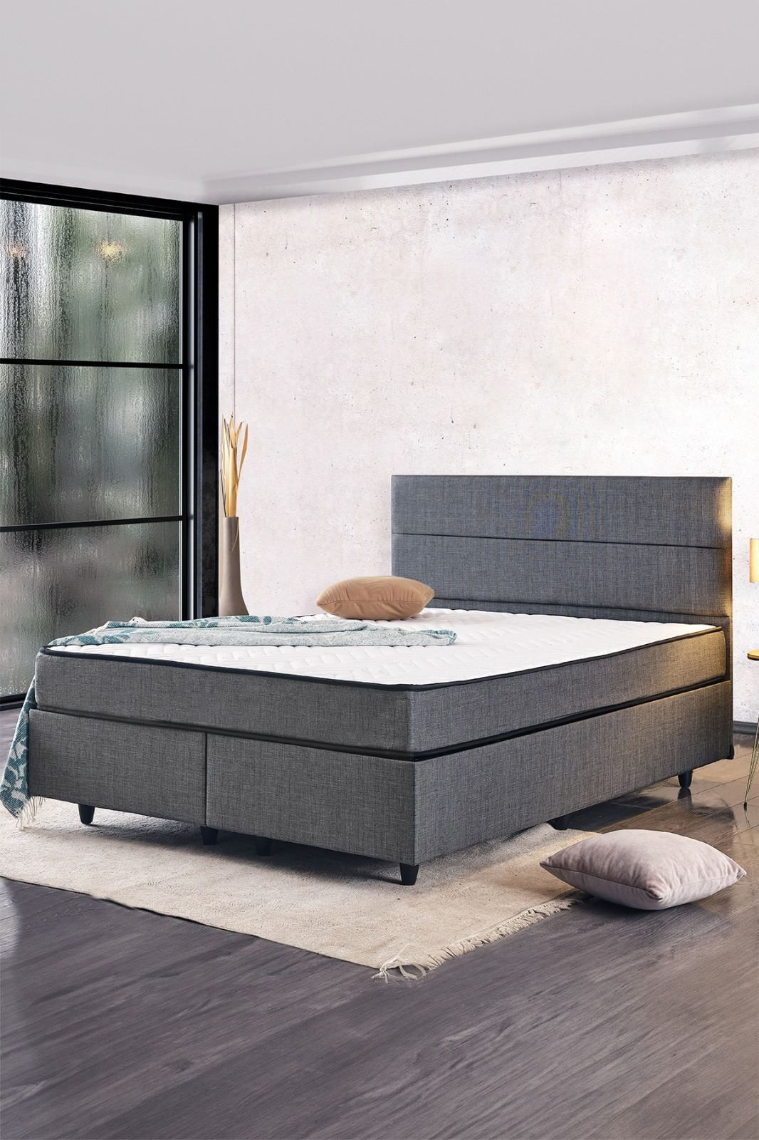 Saltea Hanah Home, fetru, 90 x 200 x 21 cm, alb/gri, 480NRN1293 — imaginea 4