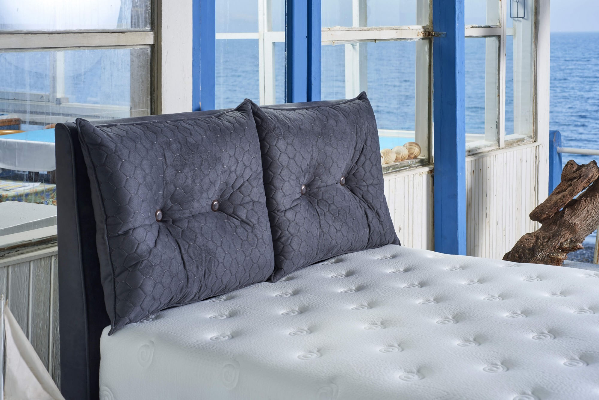 Saltea Hanah Home, bumbac și in, 90 x 200 x 30 cm, alb, 480NRN1182 — imaginea 2