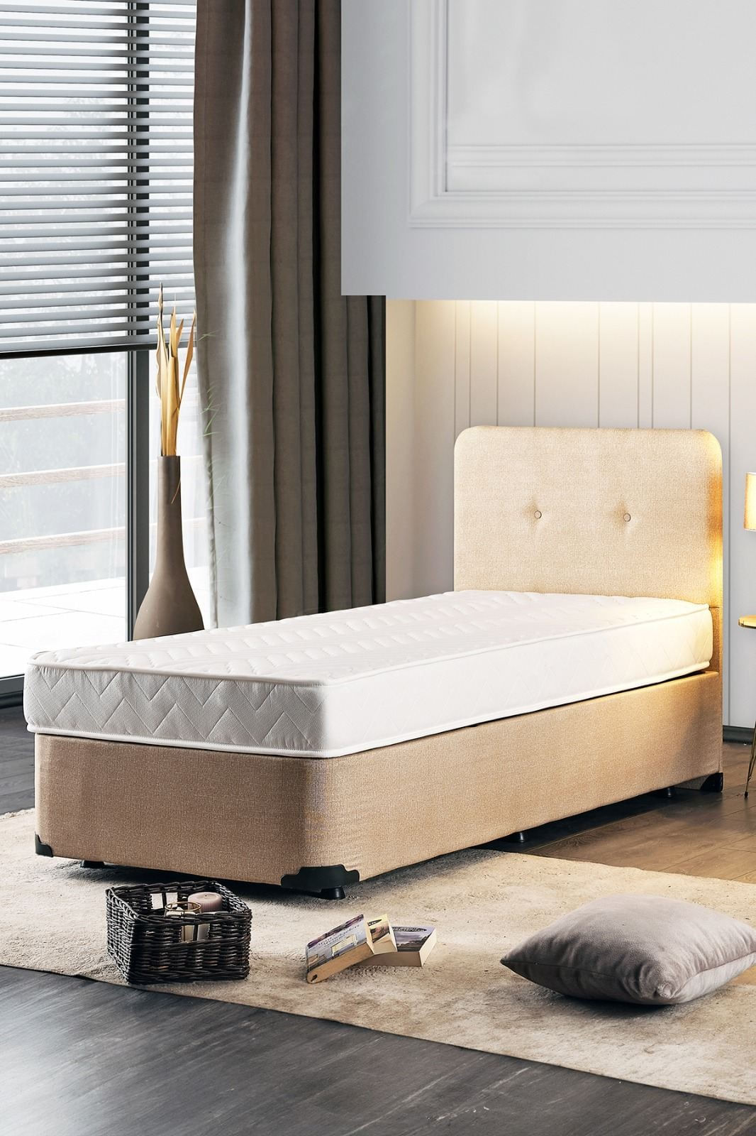 Saltea Hanah Home, fetru, 100 x 200 x 19 cm, alb, 480NRN1113 — imaginea 4