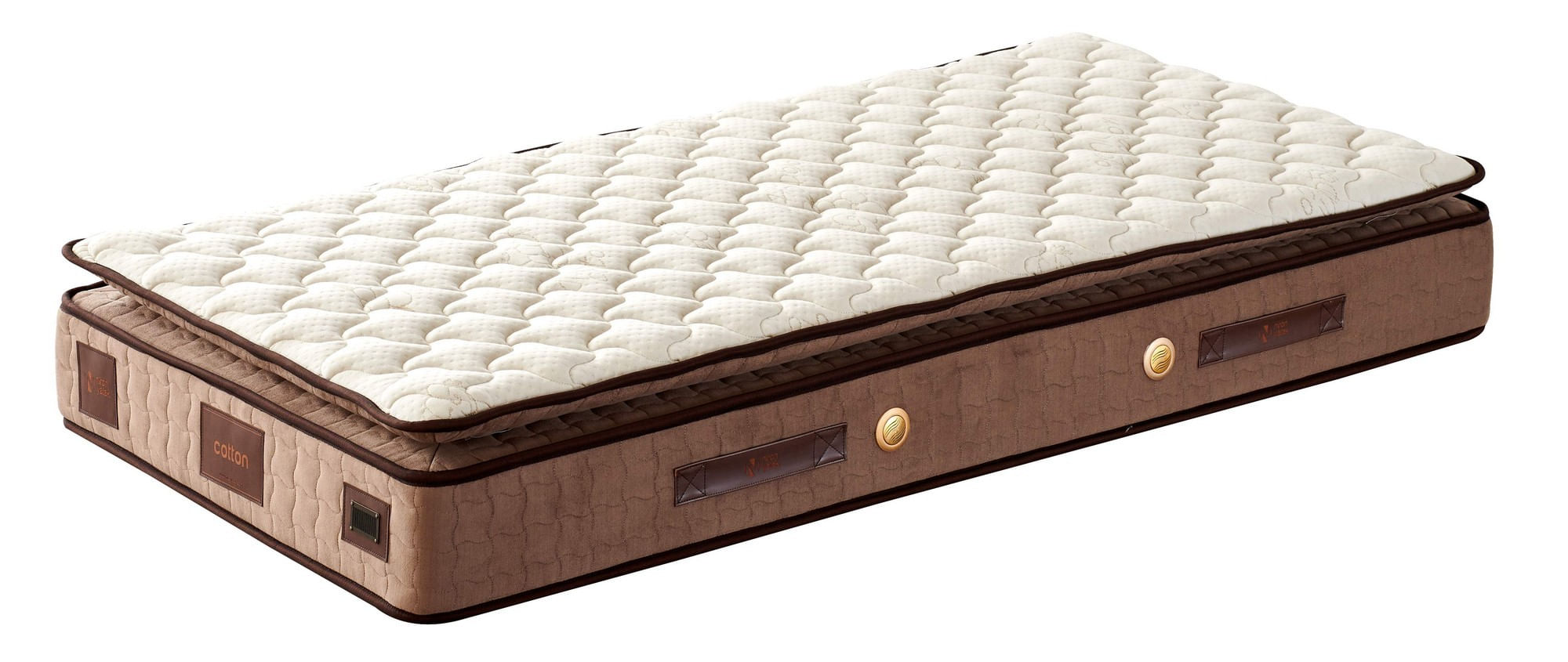 Saltea Hanah Home, 100% bumbac/fetru, 120 x 200 x 25 cm, alb/maro, 480NRN1340 — imaginea 4