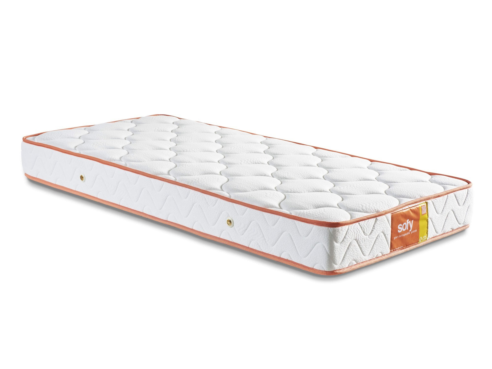 Saltea Hanah Home, bumbac, 120 x 200 x 20 cm, alb/portocaliu, 480NRN1316 — imaginea 3